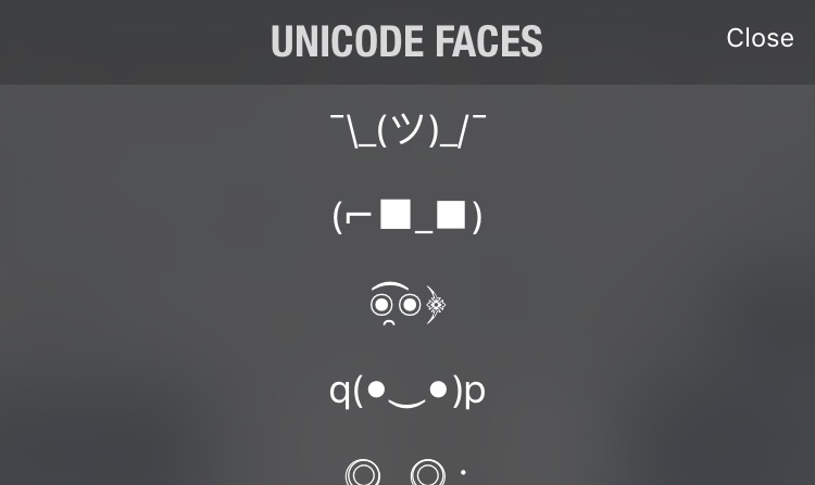 Unicode Faces