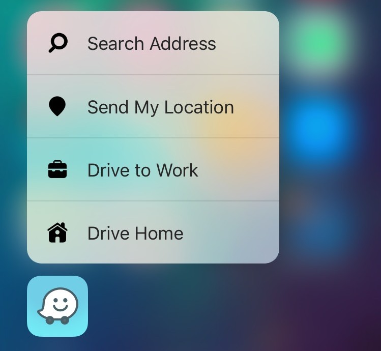 Waze 4.0 for iOS 3D Touch shortcuts iPhone 6s screenshot 001