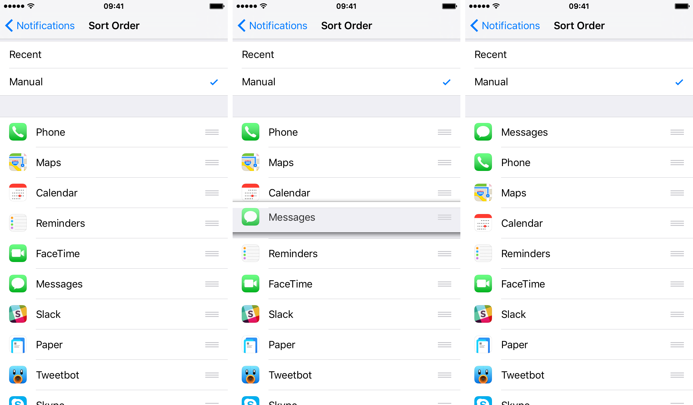 iOS 9 Settings Notifications Group by App iPhone screenshot 003