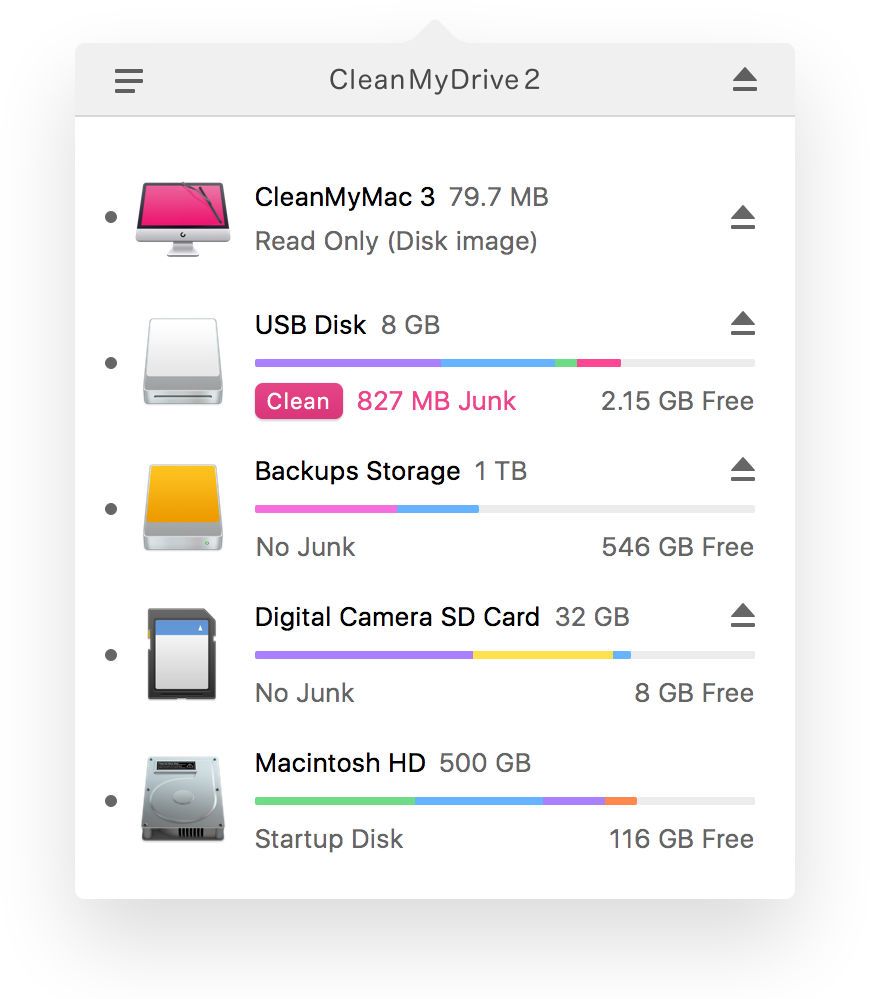 CleanMyDrive 2 for OS X Mac screenshot 001