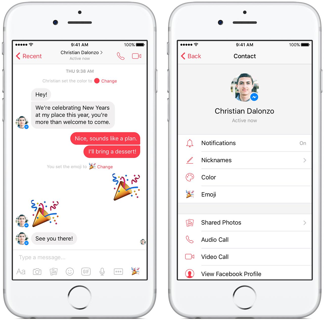 Facebook Messenger chat customization iPhone screenshot 001
