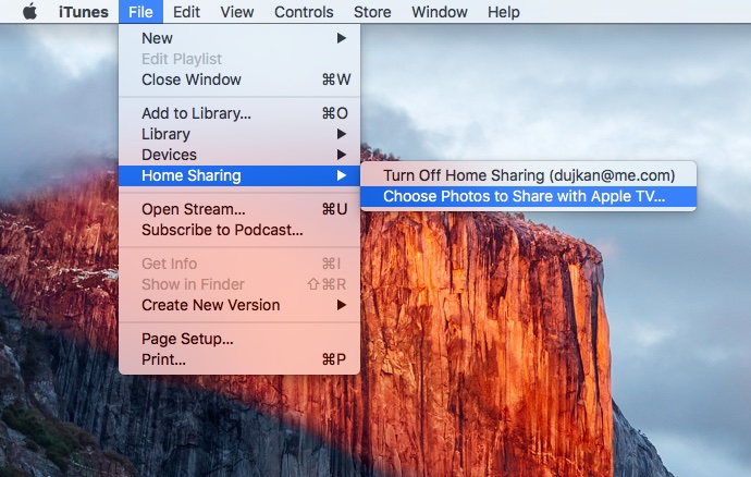 Home Sharing sign in iTunes Mac screenshot 002