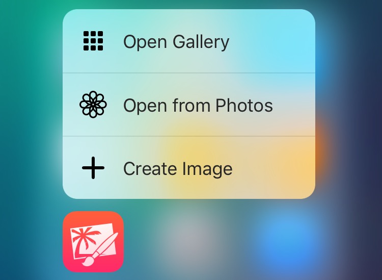 Pixelmator 2.2 for iOS 3D Touch iPhone 6s screenshot 002