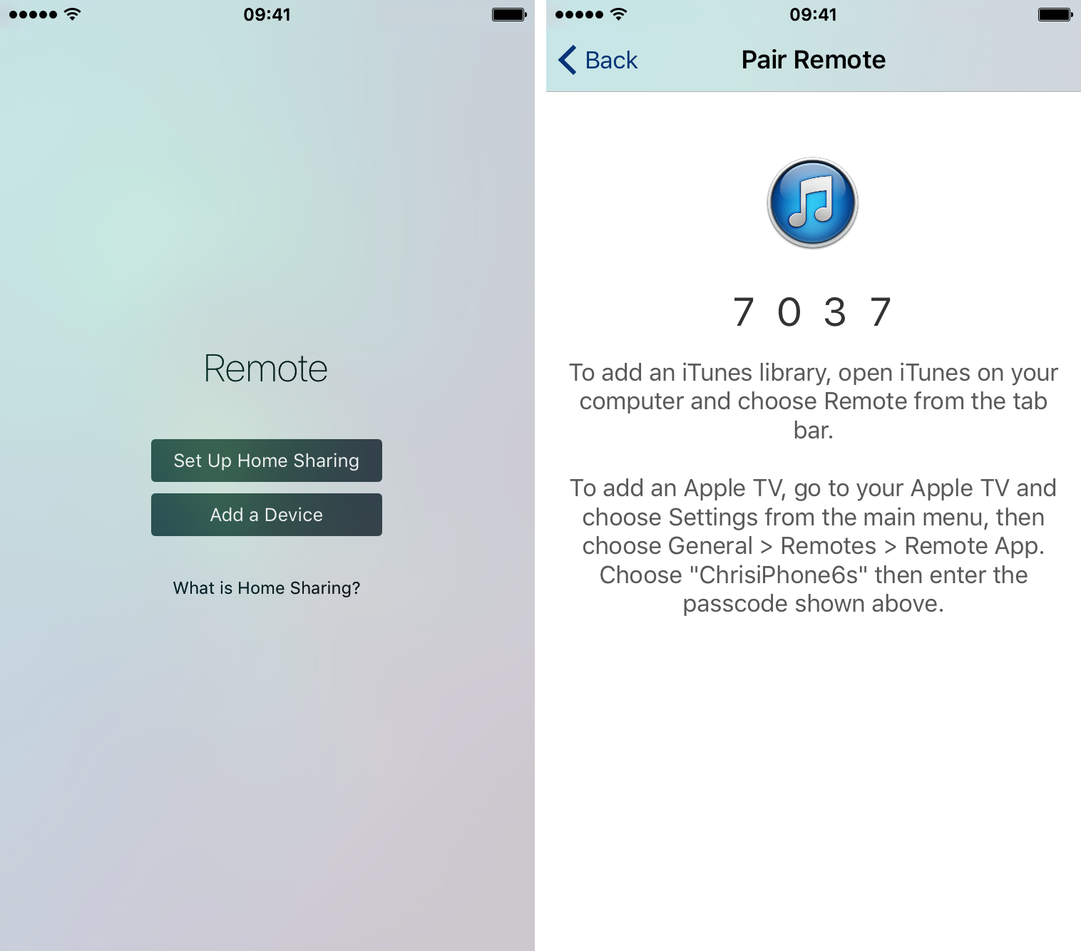 Remote app pairing Apple TV iPhone screenshot 004