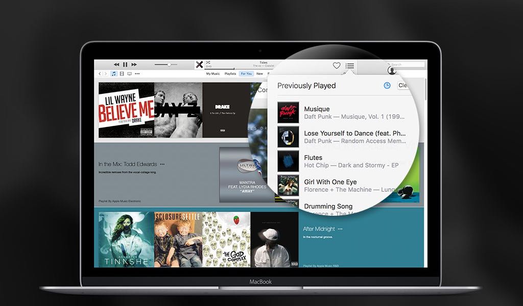 iTunes recently played songs Mac screenshot 003