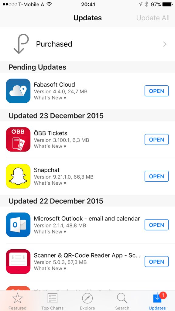 App Store pending updates