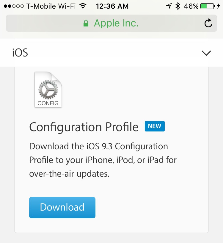 Configuration Profile iOS 9.3