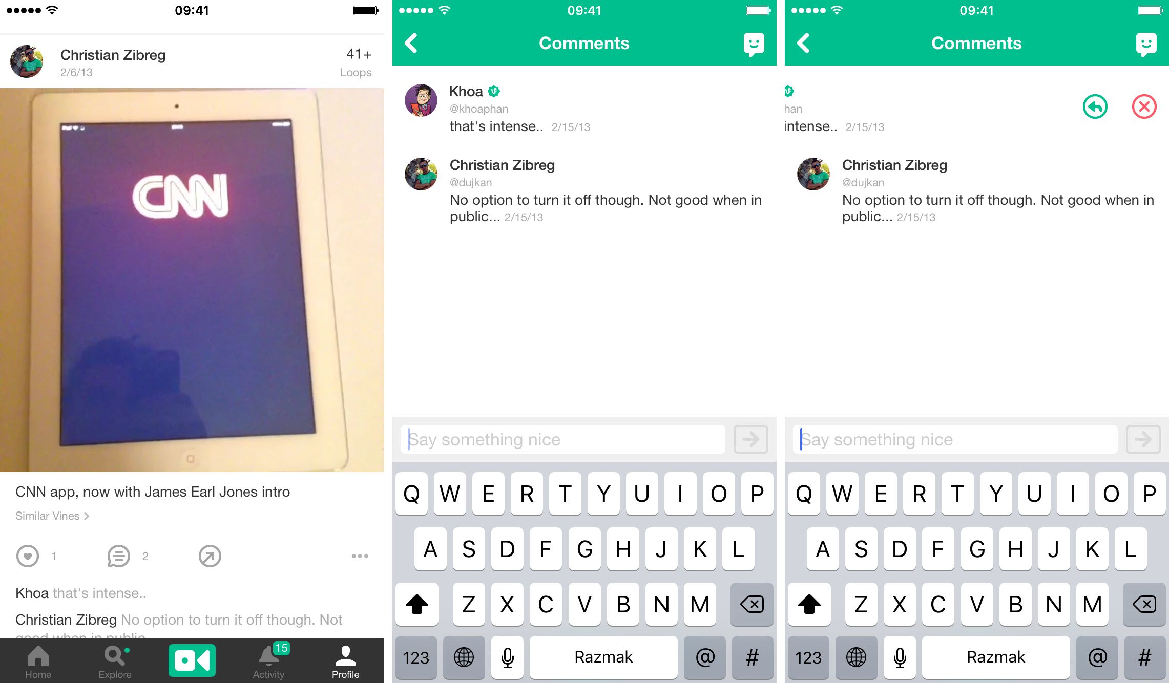 How to delete comments on Vine iPhone screenshot 001