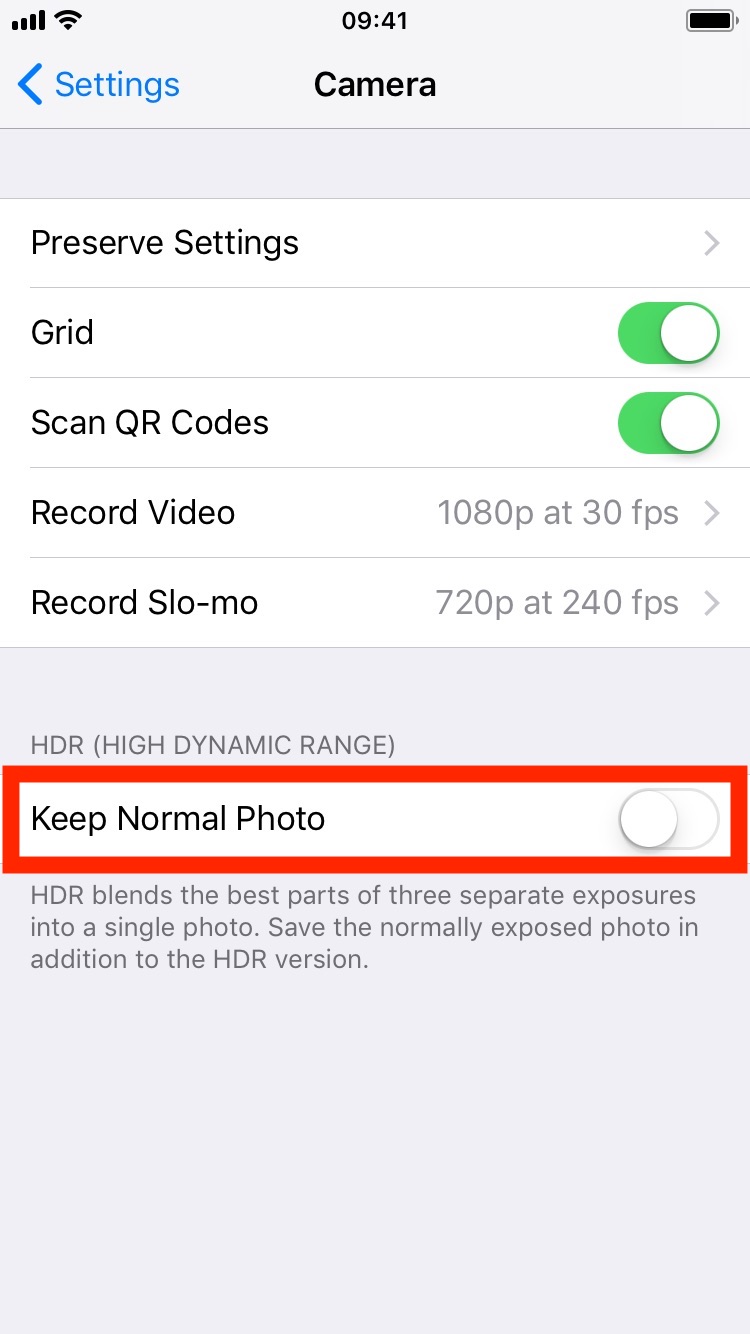 Turn off HDR duplicates