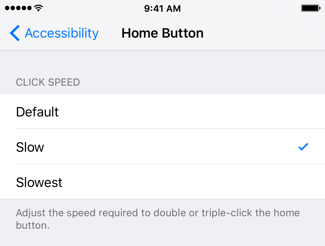 Adjust the speed of the Home button