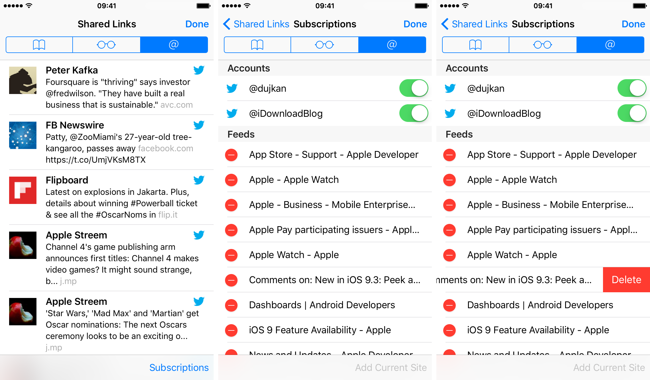 iOS 9 Safari Add to Shared Links iPhone screenshot 002