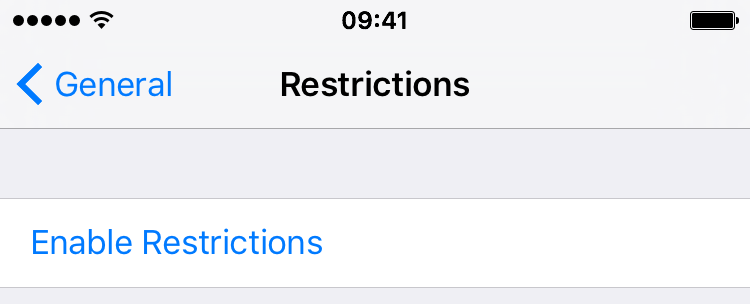 iOS 9 Settings Restrictions disable FaceTime iPhone 6s screenshot 003