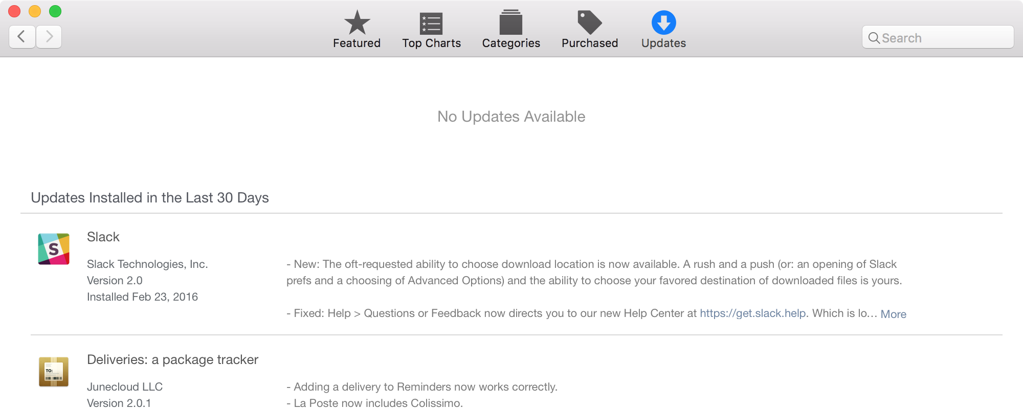 Mac App Store check for updates