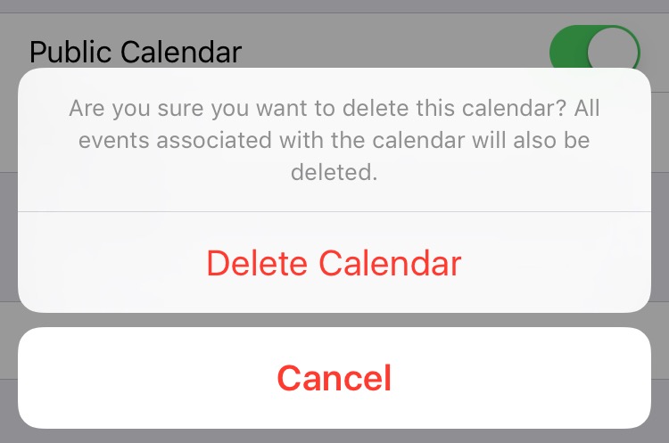 Unsubscribe from Calendar on iOS