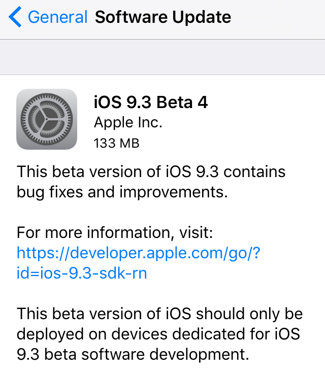 ios 9.3 beta 4