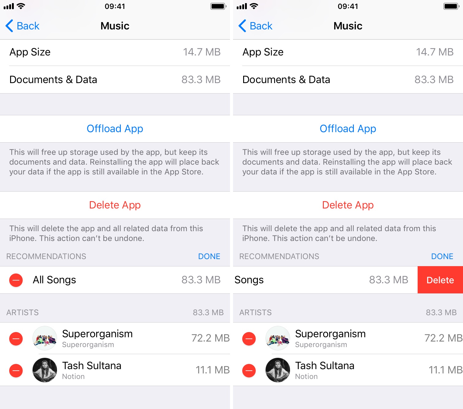 delete all music from iphone