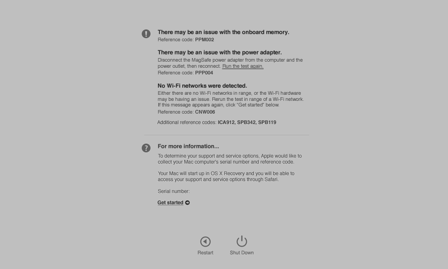 OS X Apple Diagnostics Mode Mac screenshot 003