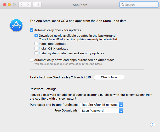 OS X El Capitan System Preferences App Store Mac screenshot 001