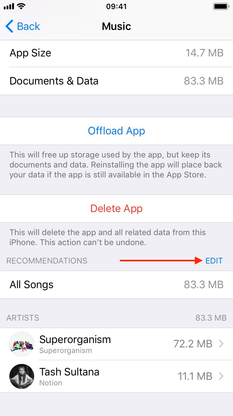 Remove music from your iPhone