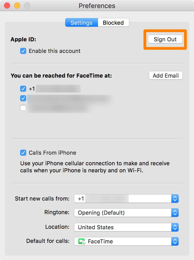 Keluar dari FaceTime di Mac