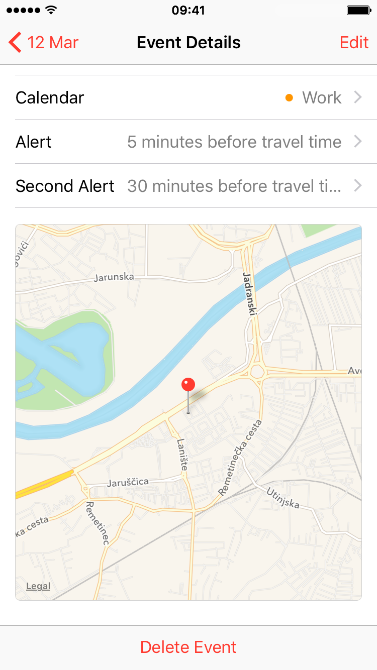 iOS 9 Calendar 3D Touch preview events iPhone 6s screenshot 006
