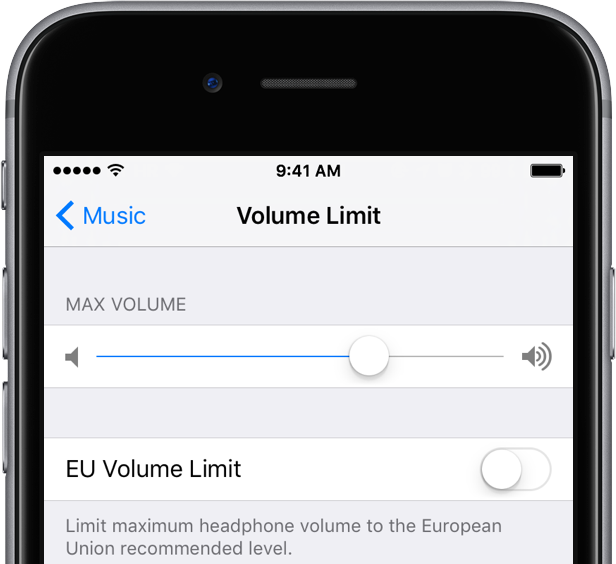 iOS 9 Settings Music Volume Limite iPhone screenshot 002