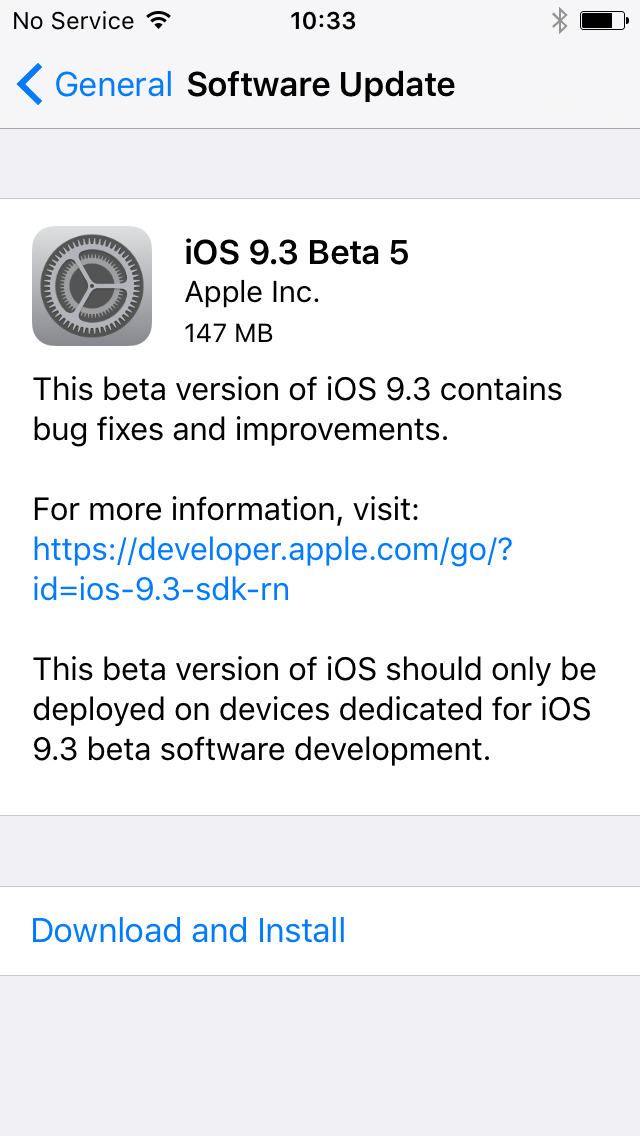 iOS 9.3 beta 5