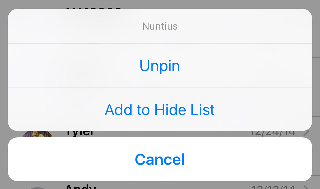 nuntius pin messages