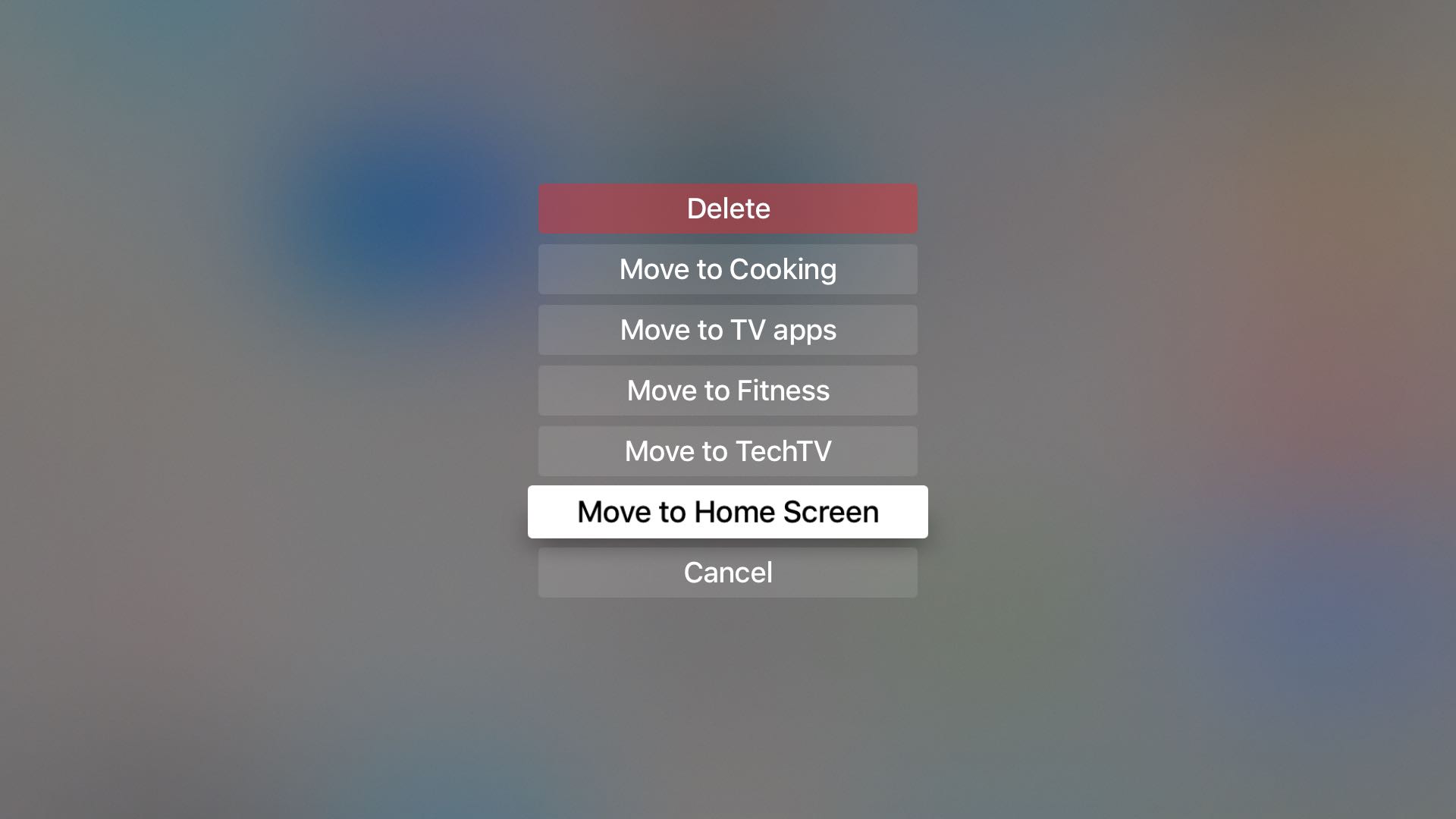tvOS create app folder Apple TV screeenshot 004