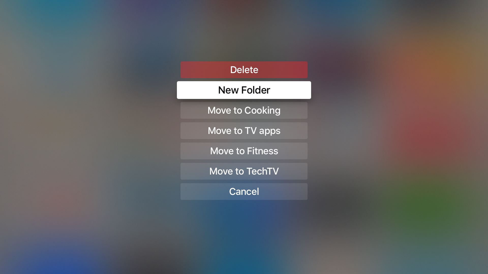 tvOS create app folder Apple TV screeenshot 005