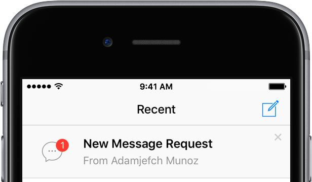 Facebook Messenger for iOS Filtered Requests iPhone screenshot 003
