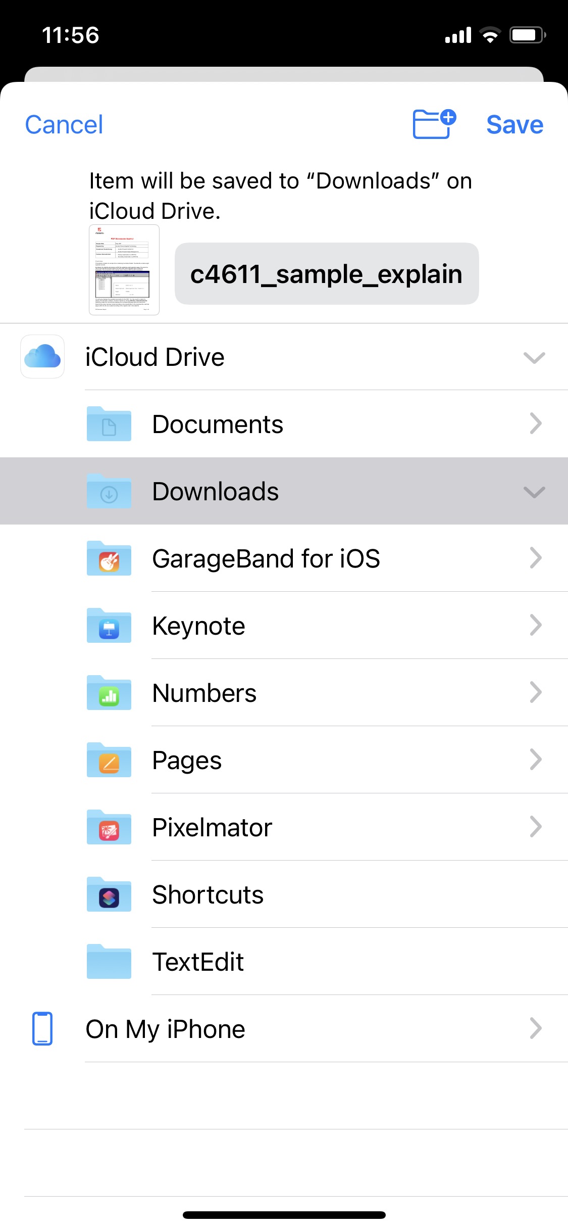 Save file into Downloads folder