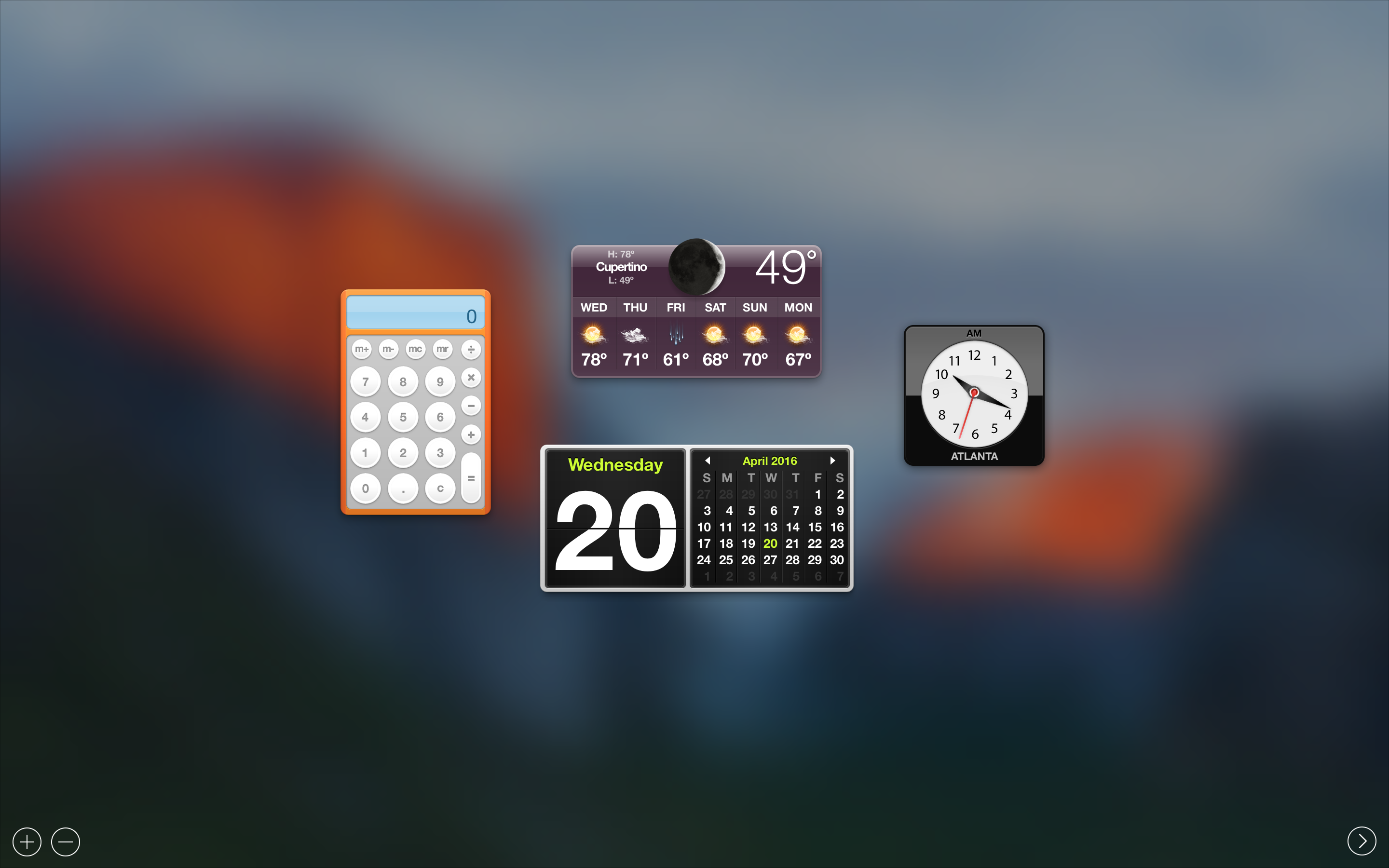 OS X Dashboard for widgets