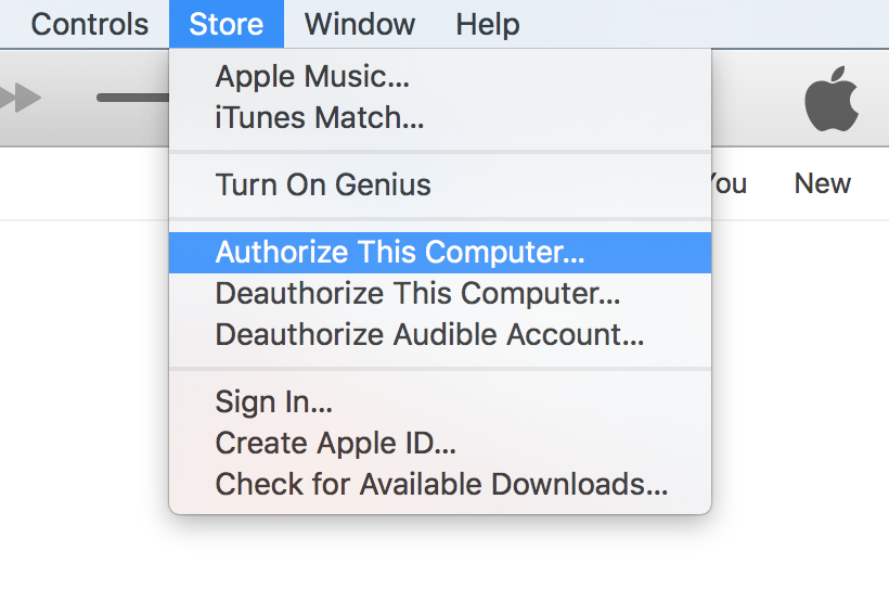 Authorize Mac computer iTunes