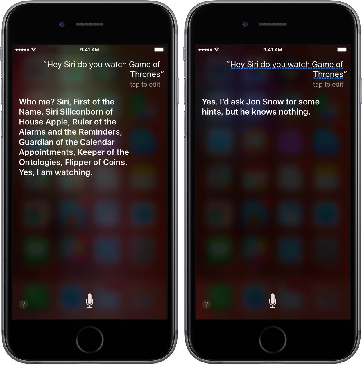 Siri responses Game of Thrones iPhone screenshot 001