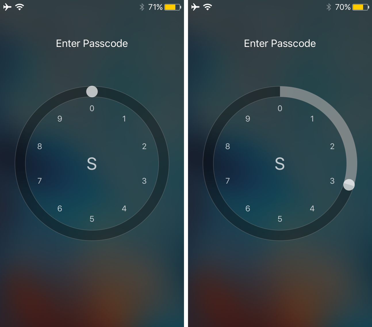SlideMe Rotary Passcode Entry for iPhone