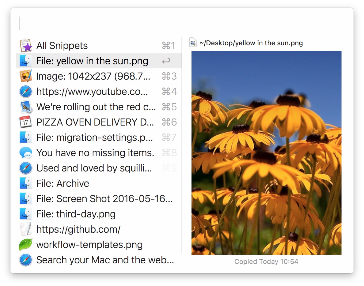 Alfred 3 for OS X multimeda clipboard Mac screenshot 001