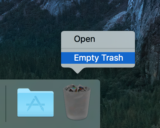 reset lockdown folder - Mac Empty Trash