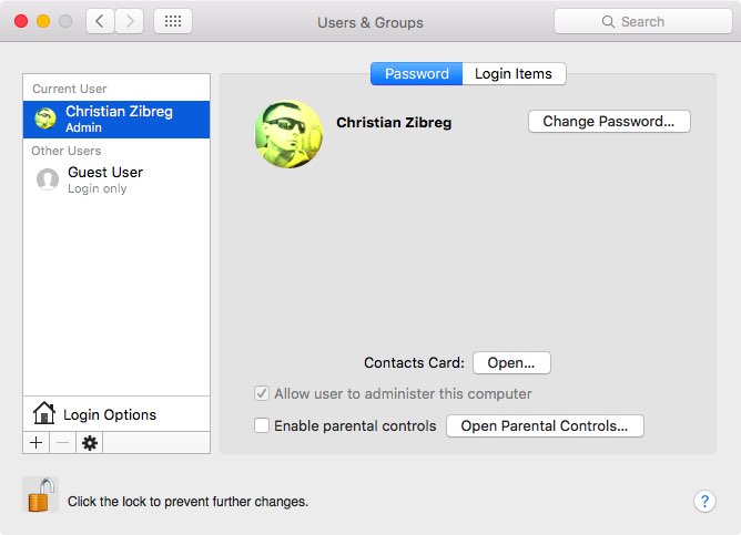 OS X El Capitan System Preferences Login Items Mac screenshot 001