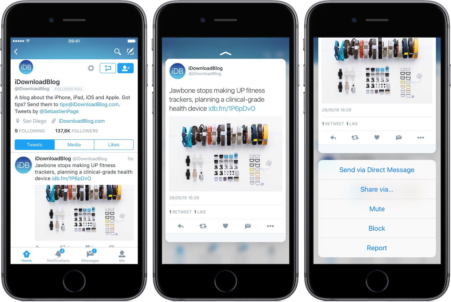 Twitter's iOS app gains Peek and Pop previews