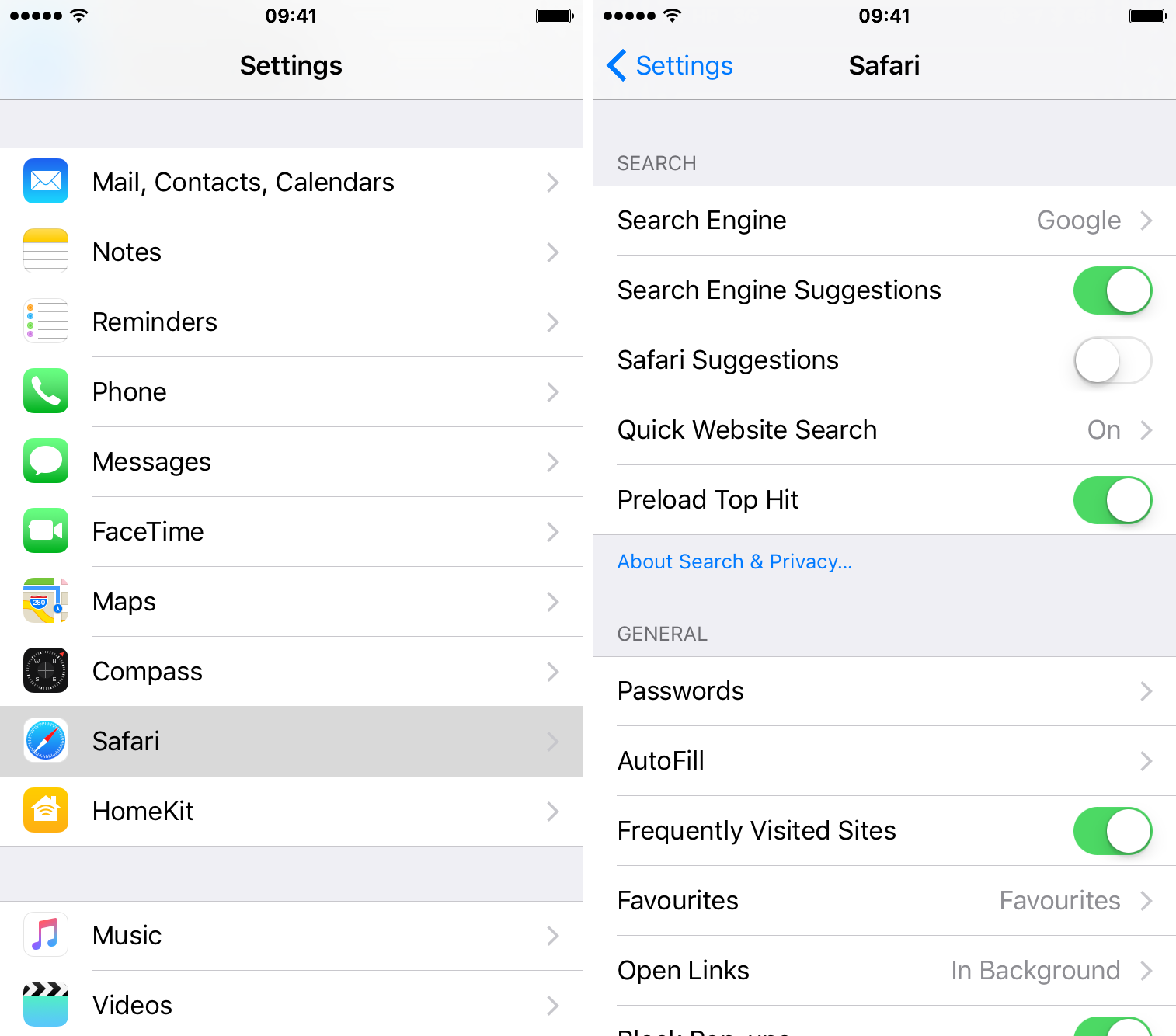 iOS 9 Safari disable Safari Suggestions iPhone screenshot 001