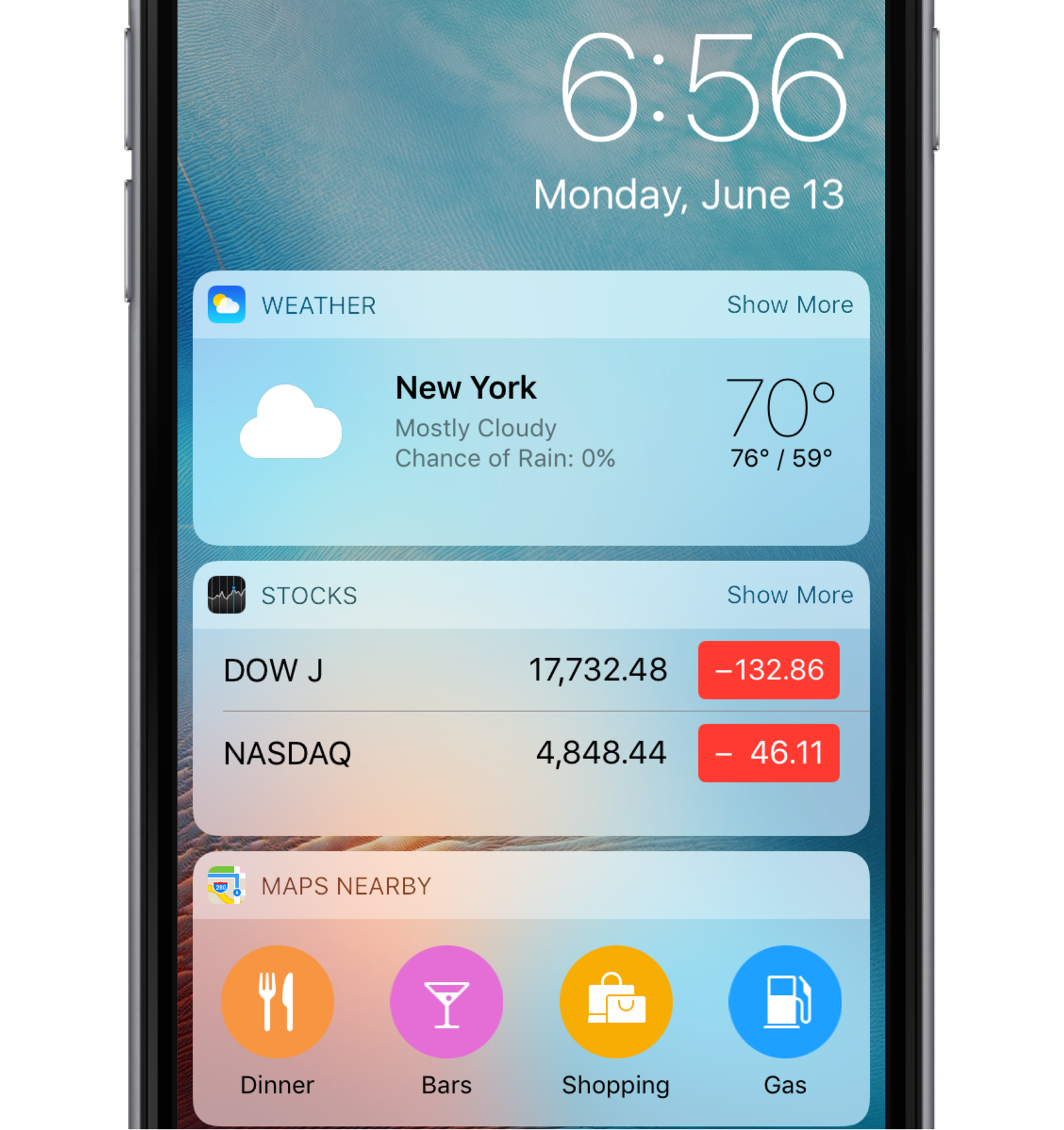 Apple iOS 10 Lock Screen Widgets