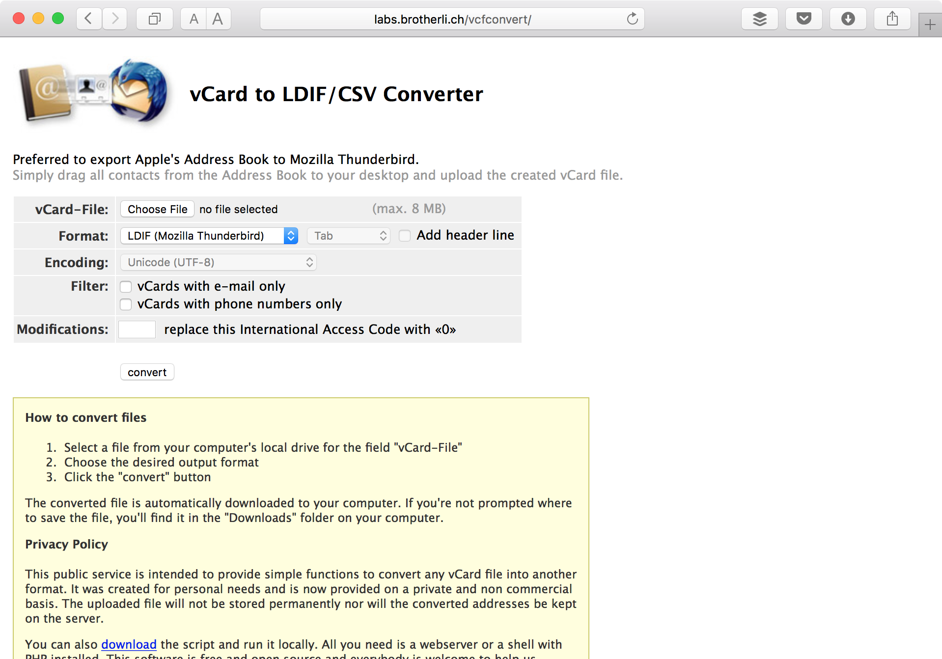 CSV Converter Website