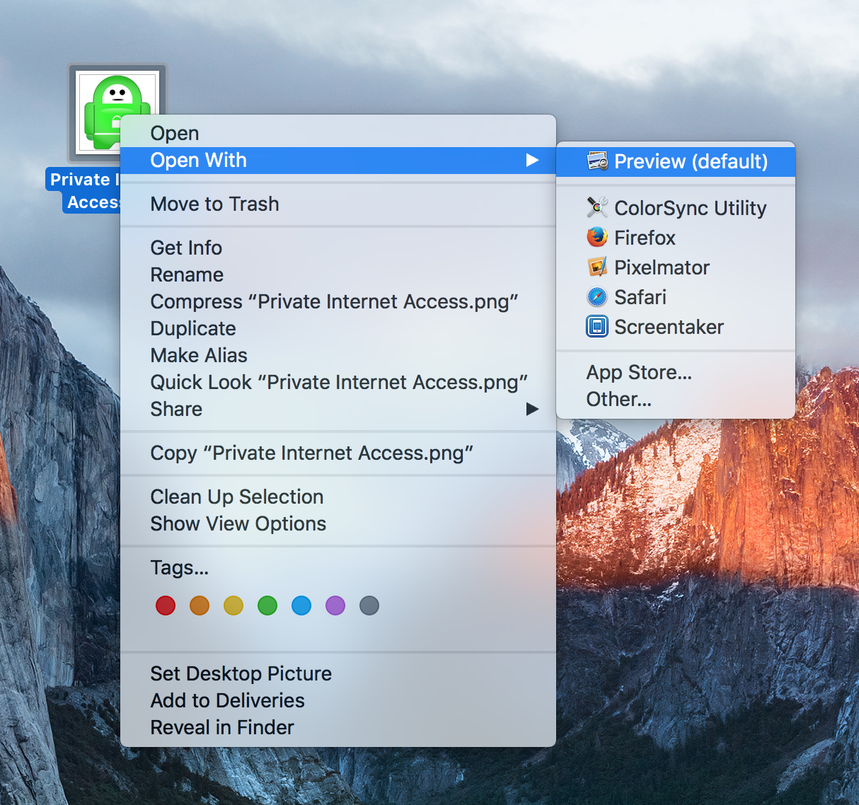 Open an image or app icon in Preview on Mac