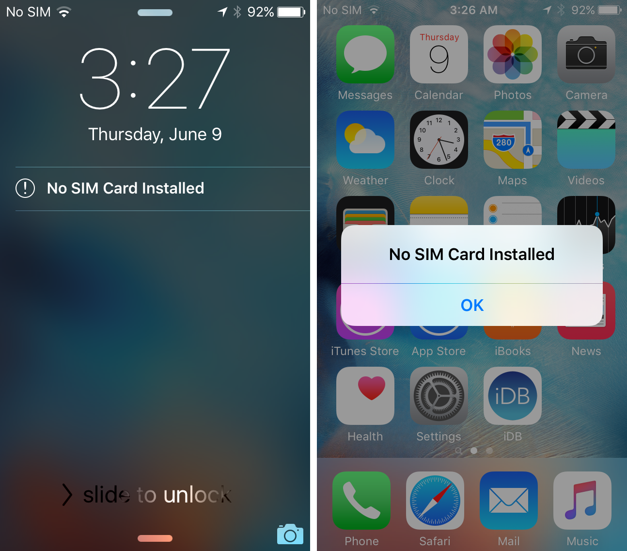 CoySIM No SIM Alerts iPhone