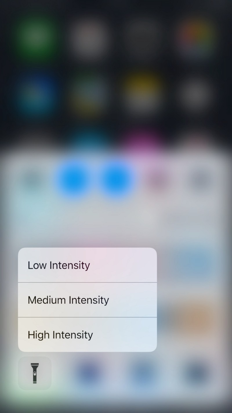 Flashlight intensity iOS 10