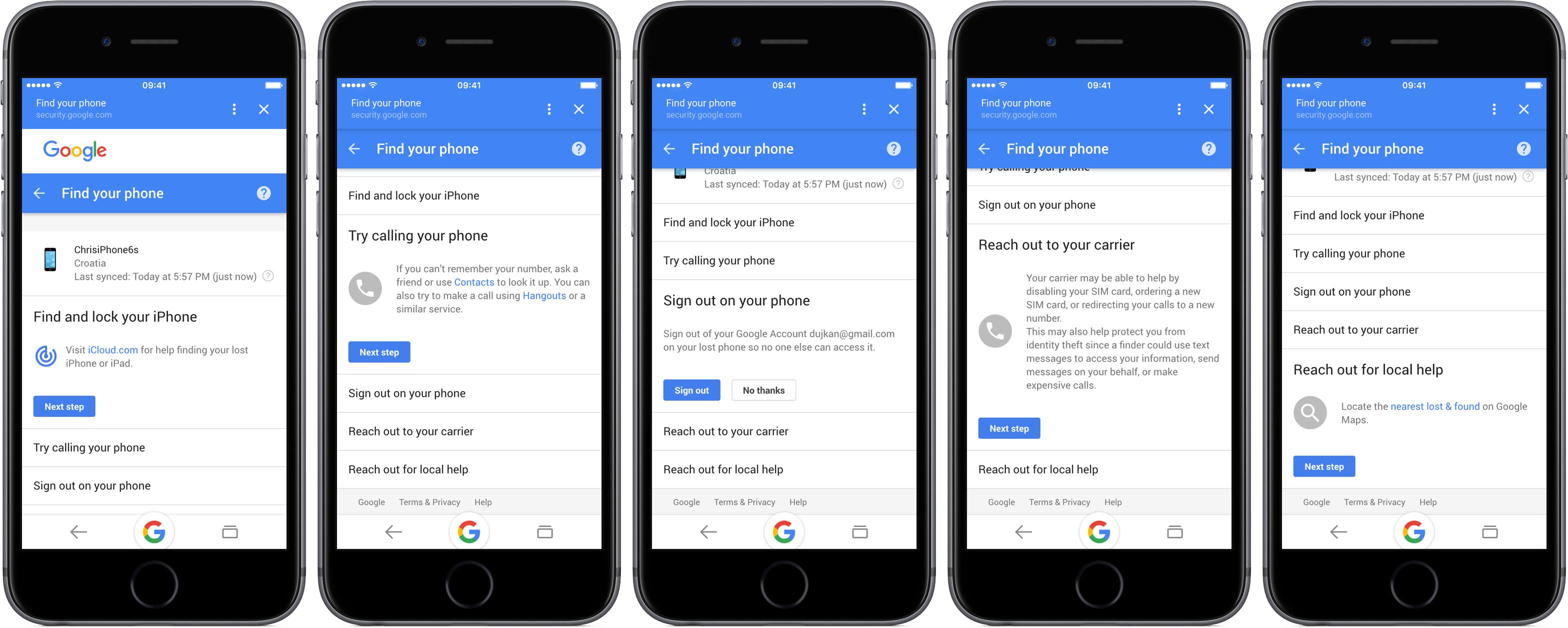 Google's My Account webpage rolls out Find My iPhonelike