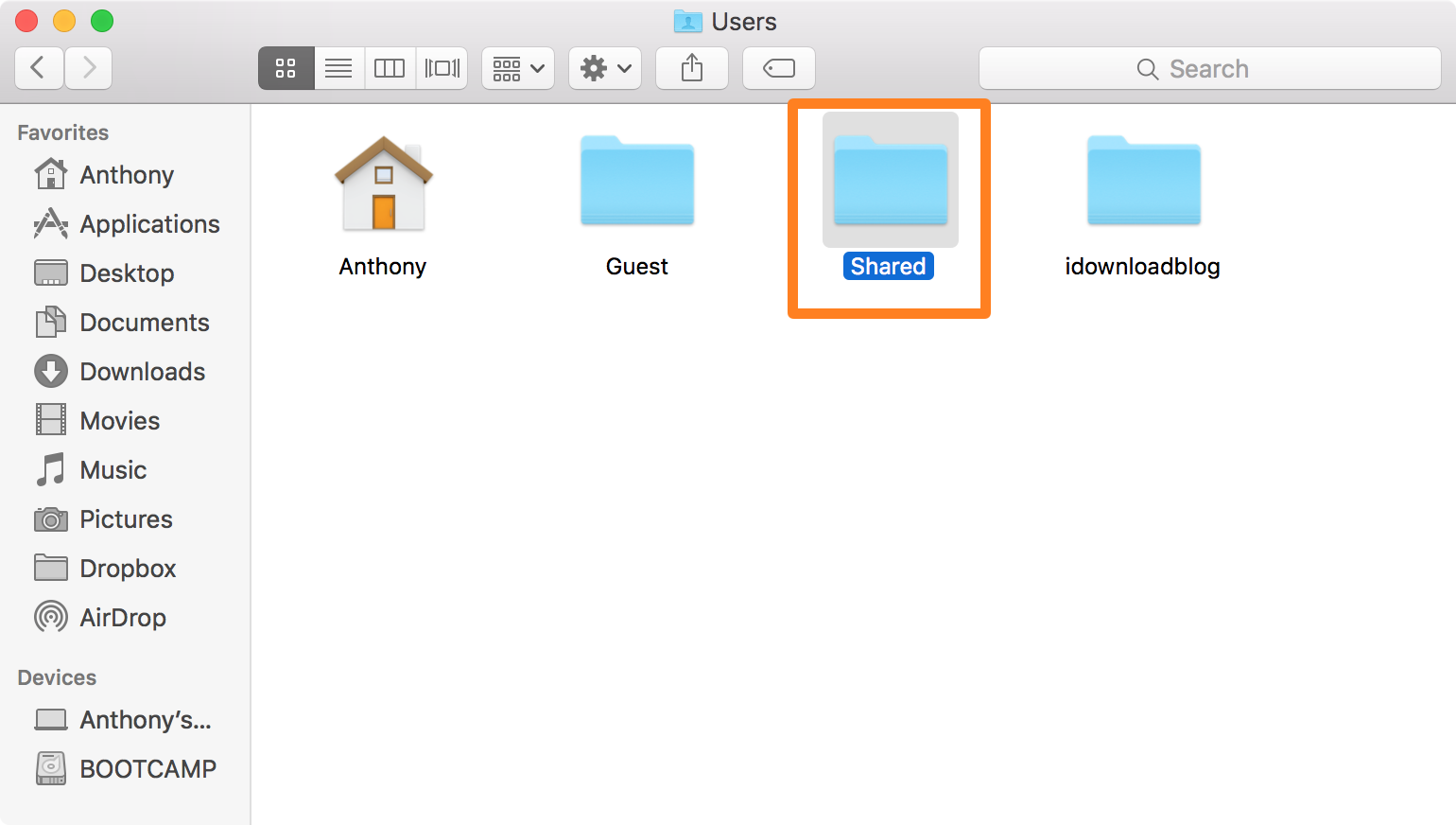OS X Shared Folder