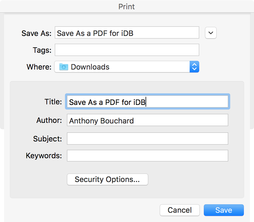 Rename PDF and choose location