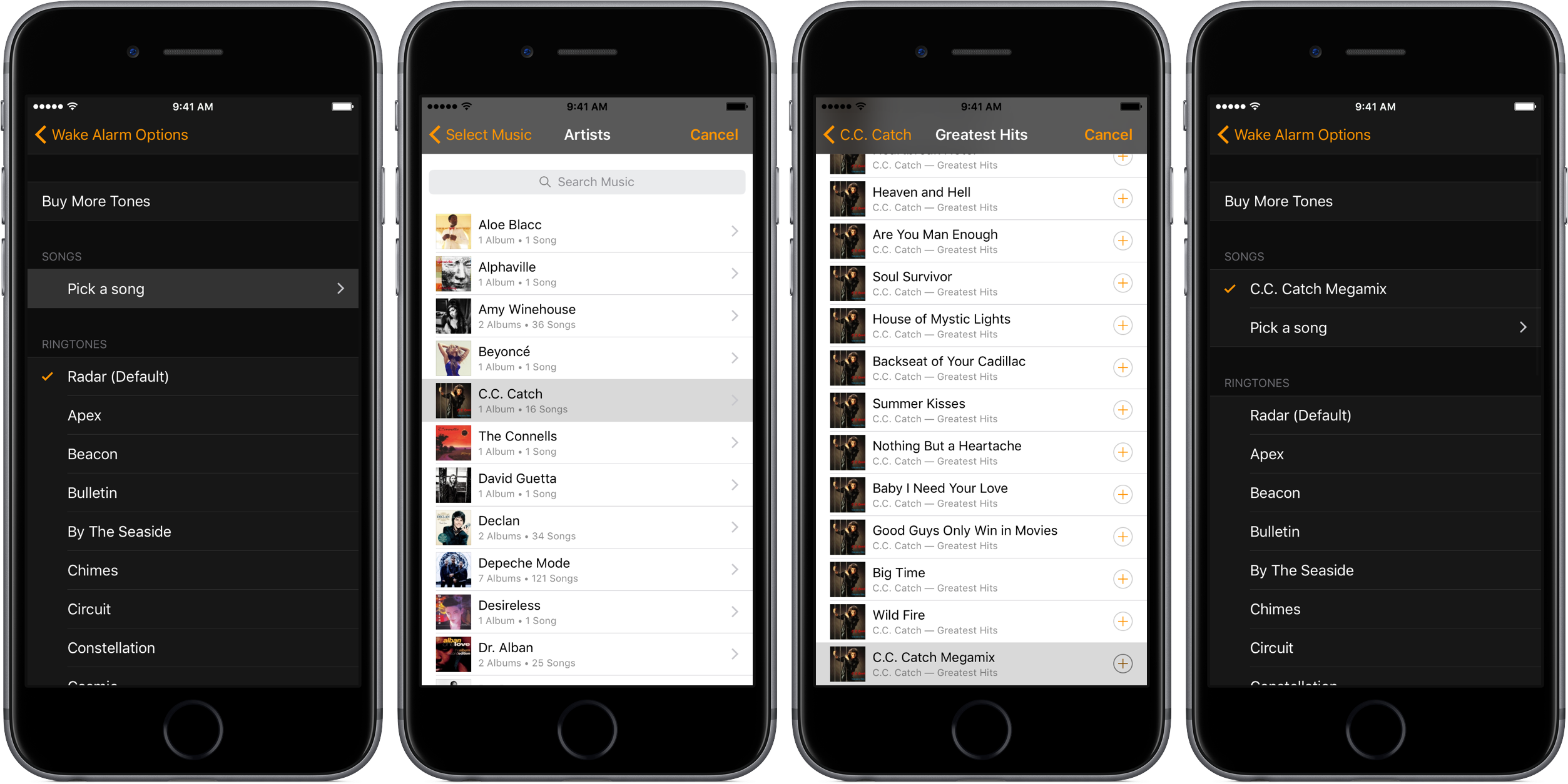 iOS 10 Bedtime Alarm pick song sapce gray iPhone screenshot 001.png
